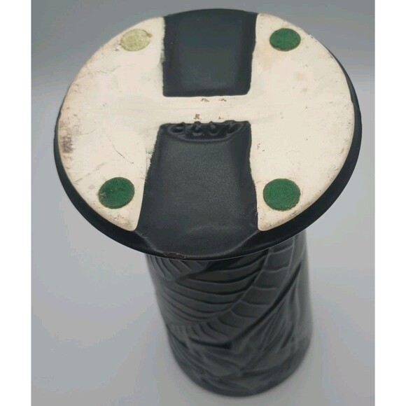 Vintage Hull Art Pottery Vase 292-F Matte Black Tropical Floral Art Deco 12.25"H - Picture 6 of 7